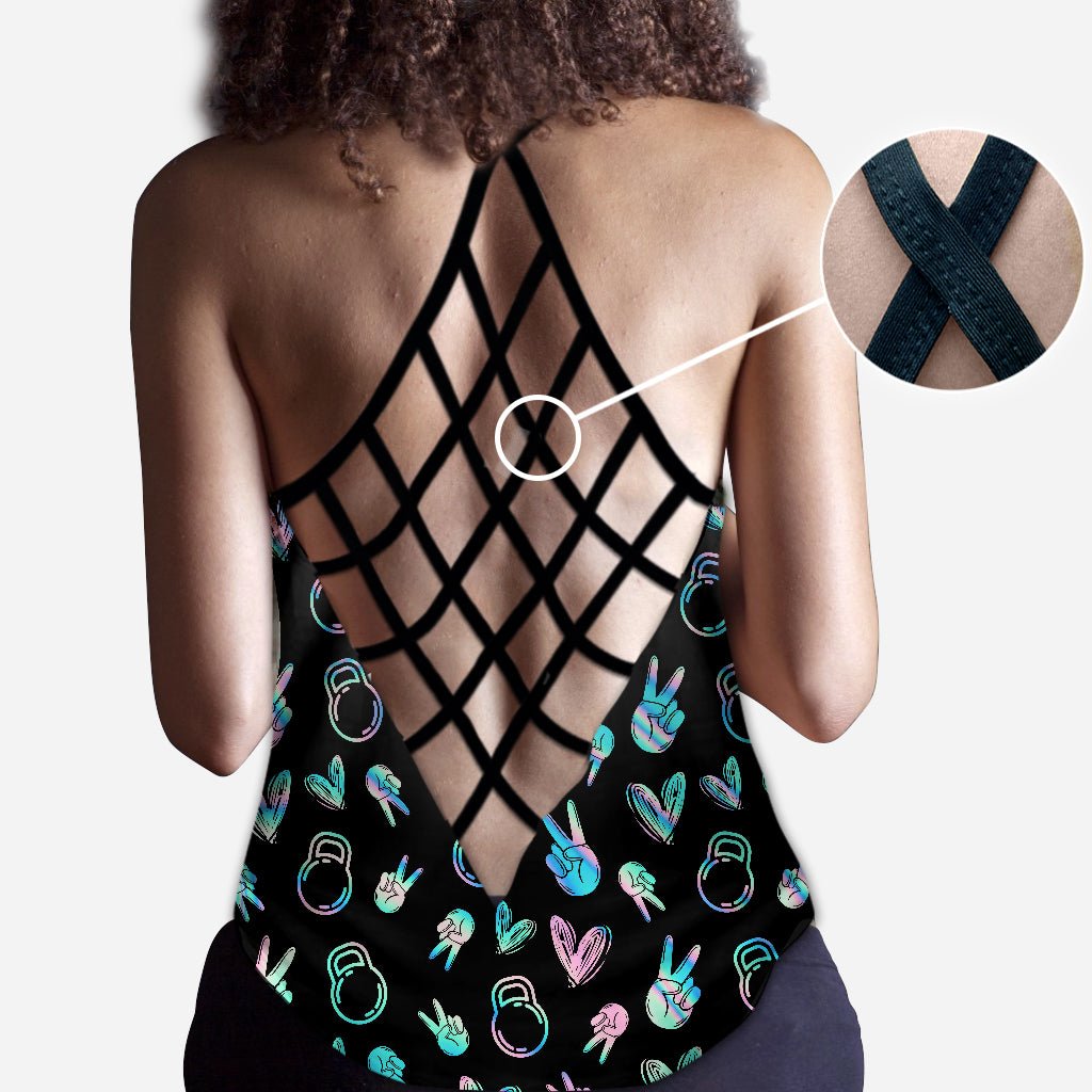 May The Booty Get Fatter - Personalized Fitness Cross Tank Top and Leggings