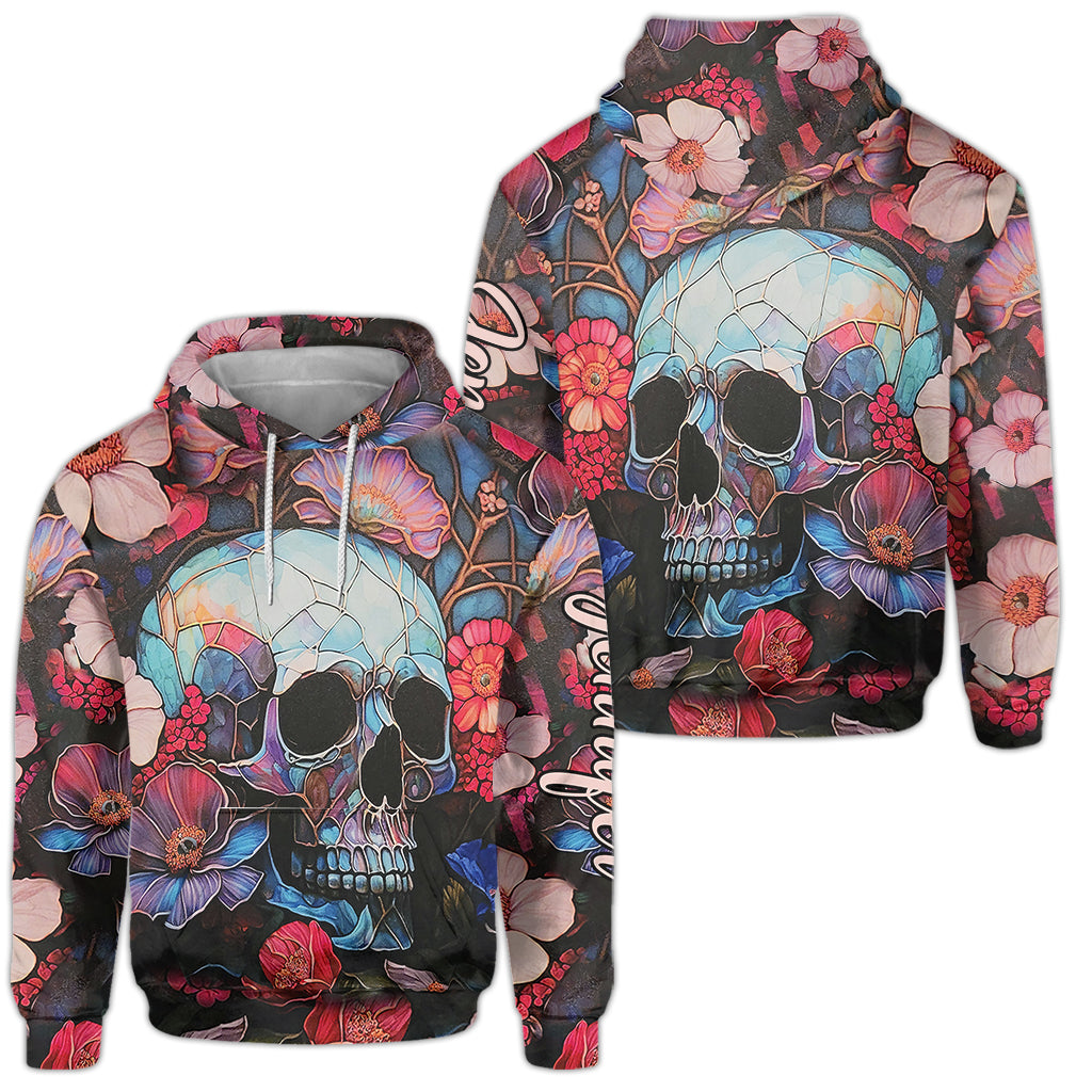 Floral Skull - Personalized Skull Hoodie and Leggings