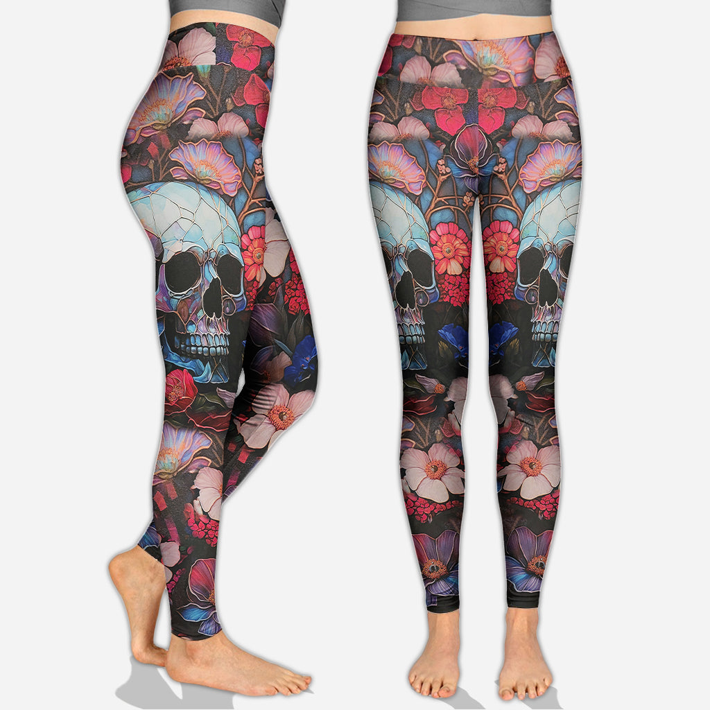 Floral Skull - Personalized Skull Hoodie and Leggings