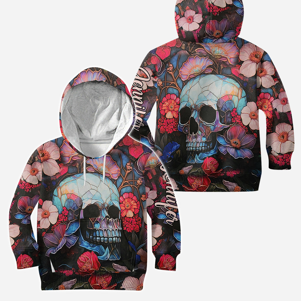 Floral Skull - Personalized Skull Hoodie and Leggings