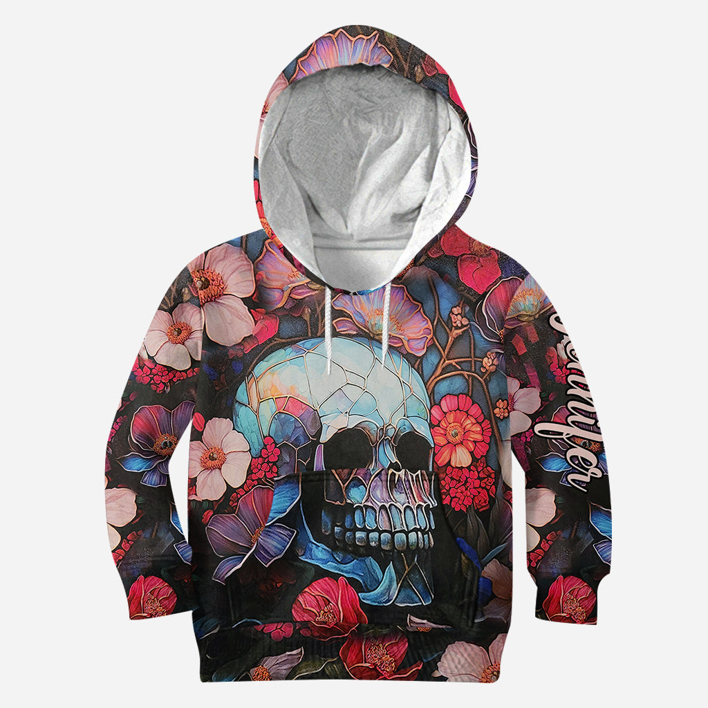 Floral Skull - Personalized Skull Hoodie and Leggings