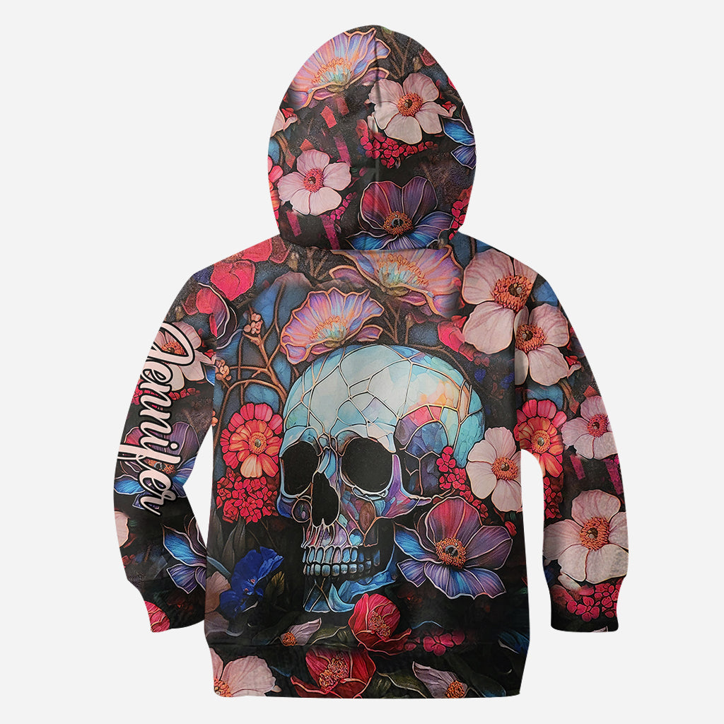 Floral Skull - Personalized Skull Hoodie and Leggings