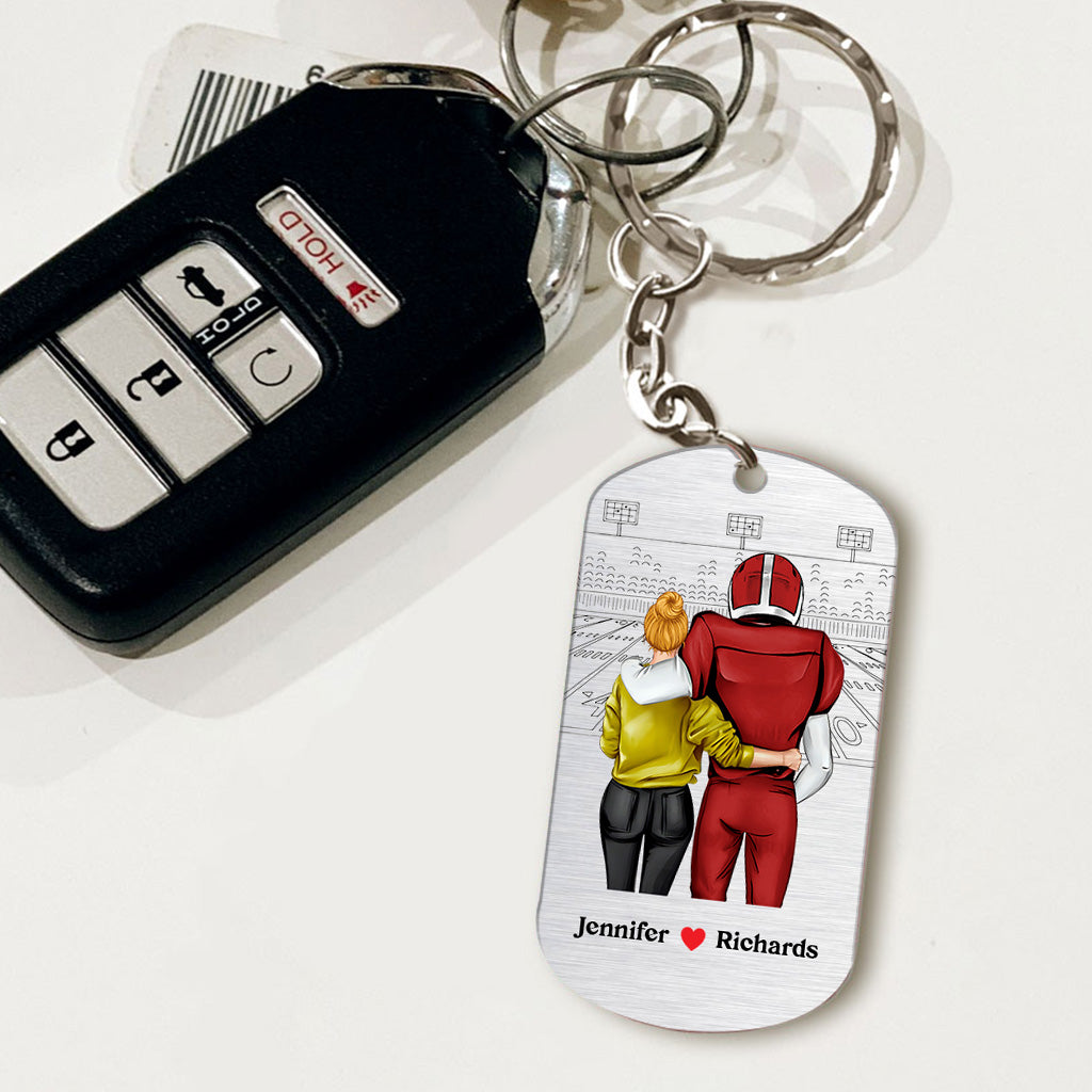 Go Home Safe - Personalized Football Stainless Steel Keychain