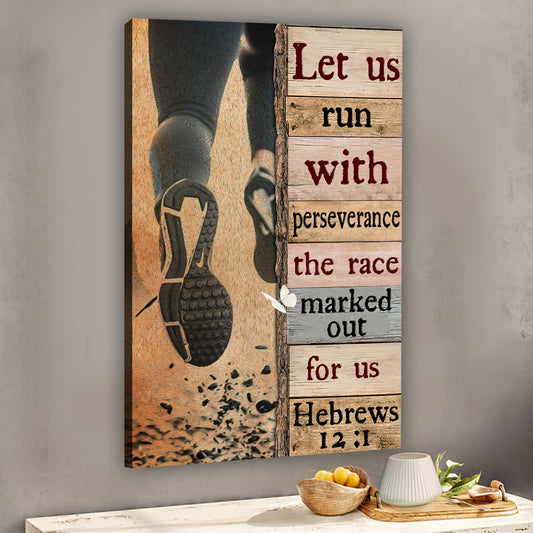 Let Us Run With Perseverance Running Canvas And Poster