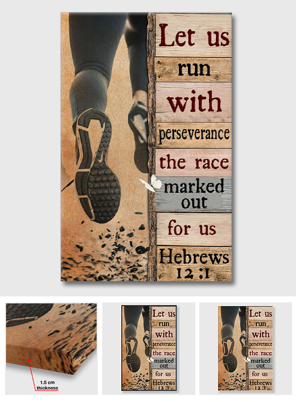 Let Us Run With Perseverance Running Canvas And Poster