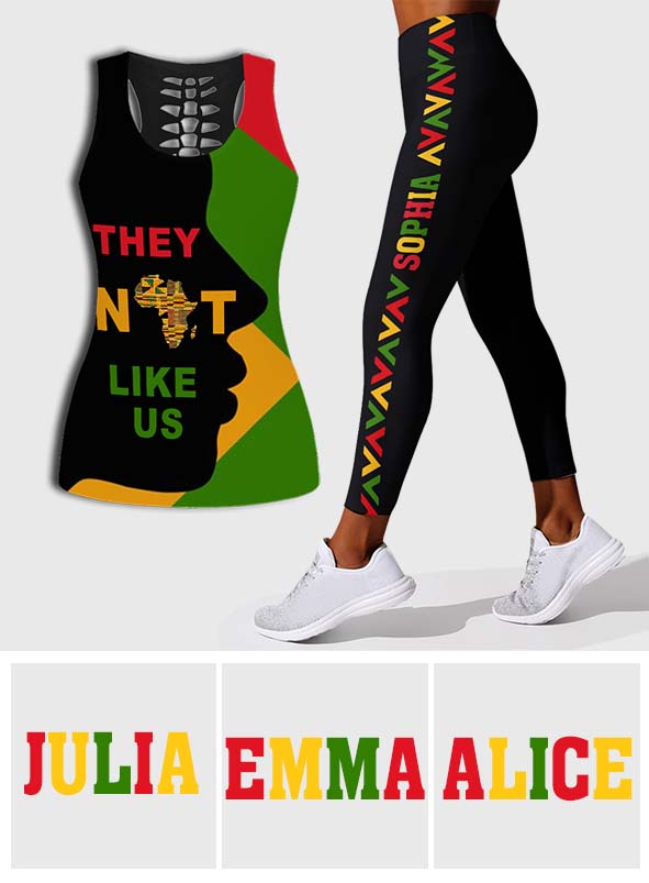 They Not Like Us - Personalized Juneteenth Hollow Tank Top and Leggings