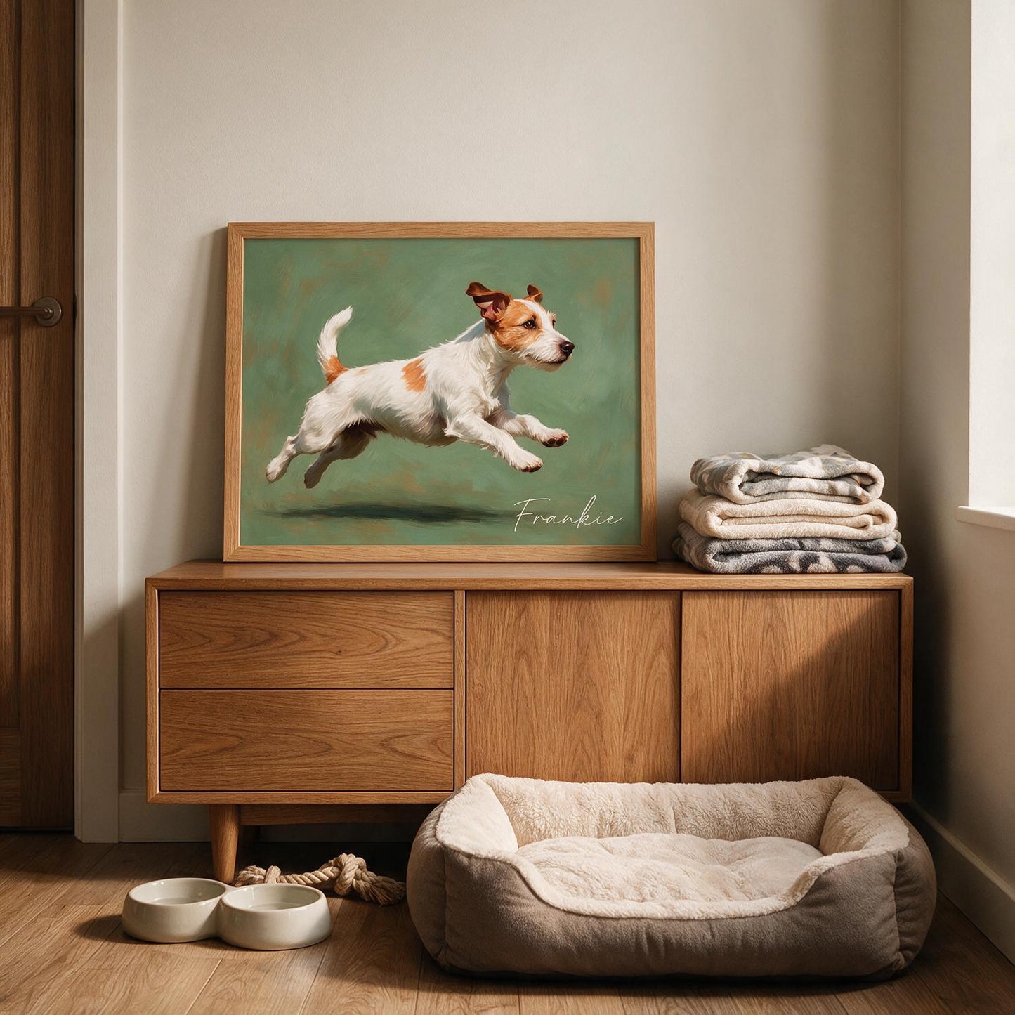 Personalized Zoomies Dog Poster - Custom Running Pet Portrait Wall Art Gift for Dog Lovers