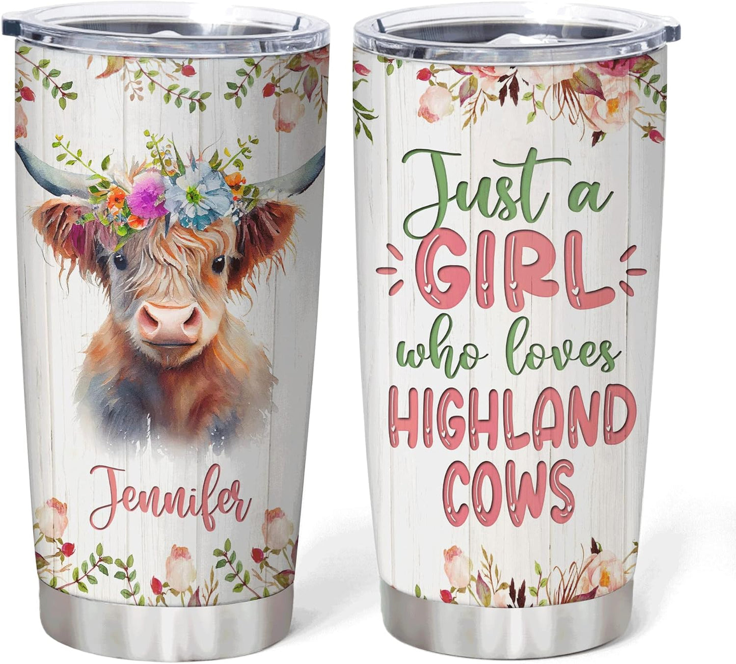 Personalisierter Highland-Cow-Becher „Just A Girl Who Loves Highland Cow“ 0624