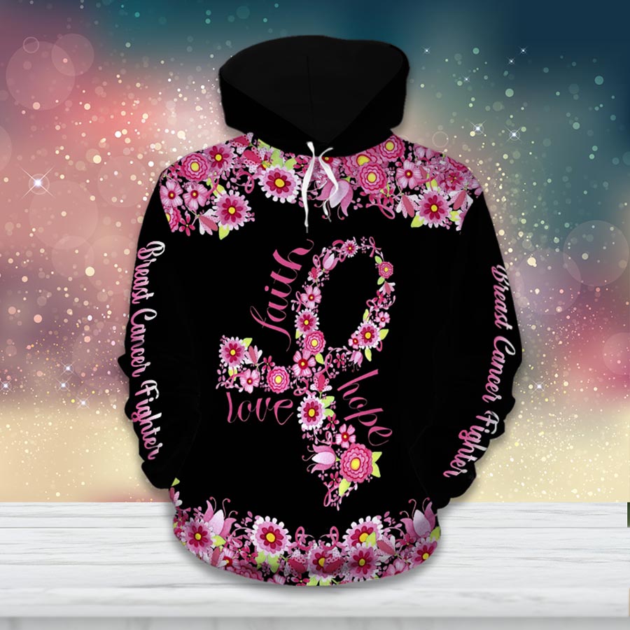 Glaube, Hoffnung, Liebe – T-Shirt und Hoodie zur Sensibilisierung für Brustkrebs 0822