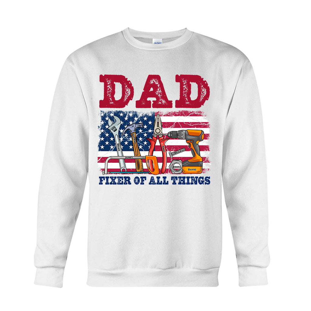 Dad Fixer Of All Things - Personalized Father T-shirt And Hoodie