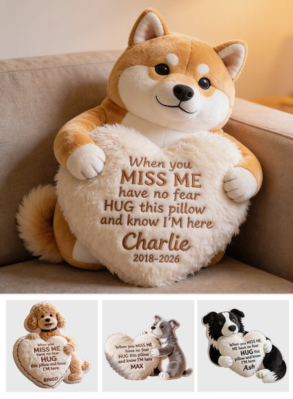 Personalized Tan White Adult Shiba Inu Memorial Faux Fur Shaped Pillow Pet Loss Gift