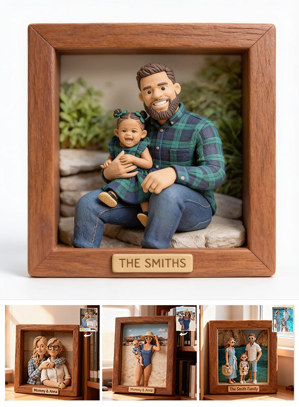 Personalized Custom Photo Single Dad Family Custom Shaped Acrylic Plaque Desk Decor