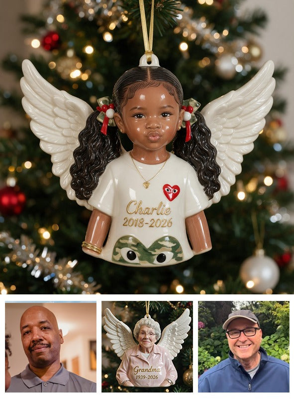 Personalisierte Weihnachts-Engel 3D Harz Ornament Erinnerungsgeschenk