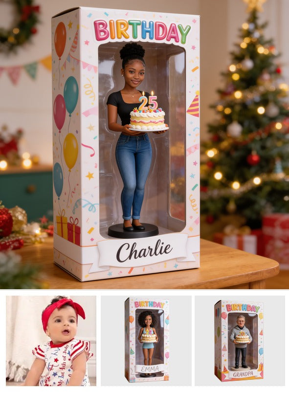 Personalized 25th Birthday Black Woman Acrylic Display Box Keepsake Gift
