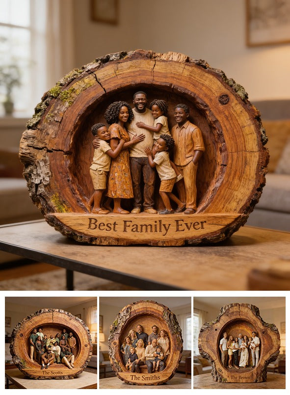 Personalized Black Family of Five Custom Shaped Acrylic Plaque Best Family Ever Keepsake