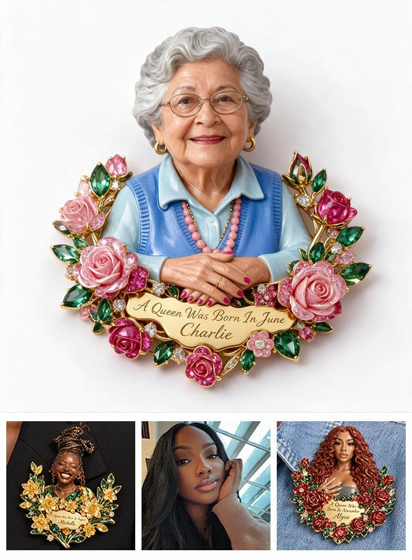 Personalized 70th Birthday Older Latina Woman 3D Embossed Enamel Pin Grandma Gift