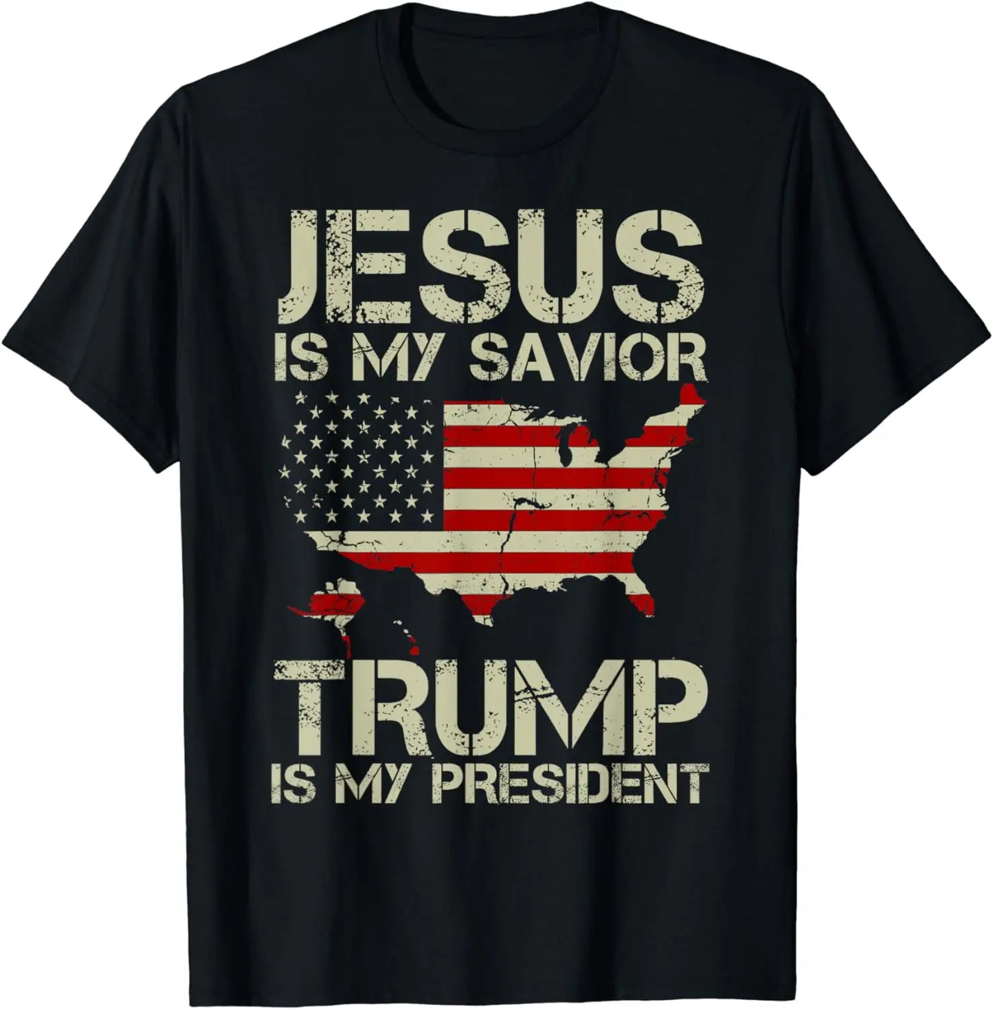 T-shirt « Jésus est mon sauveur, Trump est mon président », T-shirt et sweat à capuche imprimés « Trump 2024 »