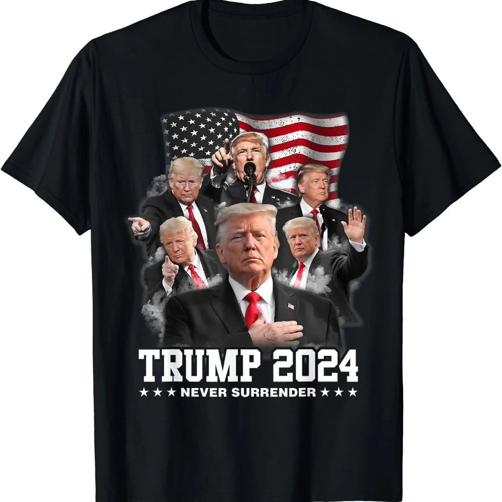 Pro-Republikaner: Wählt Trump 2024! Wir, das Volk, haben genug! T-Shirts & Hoodies mit dem Aufdruck „Trump 2024 – Amerika zurückerobern!“ und amerikanischer Flagge.