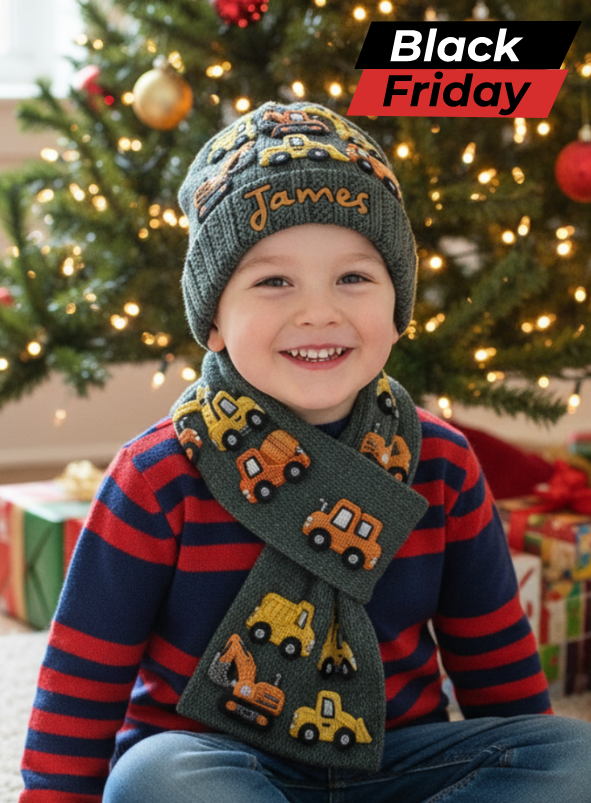 Construction Machines - Personalized Kid Beanie Hat