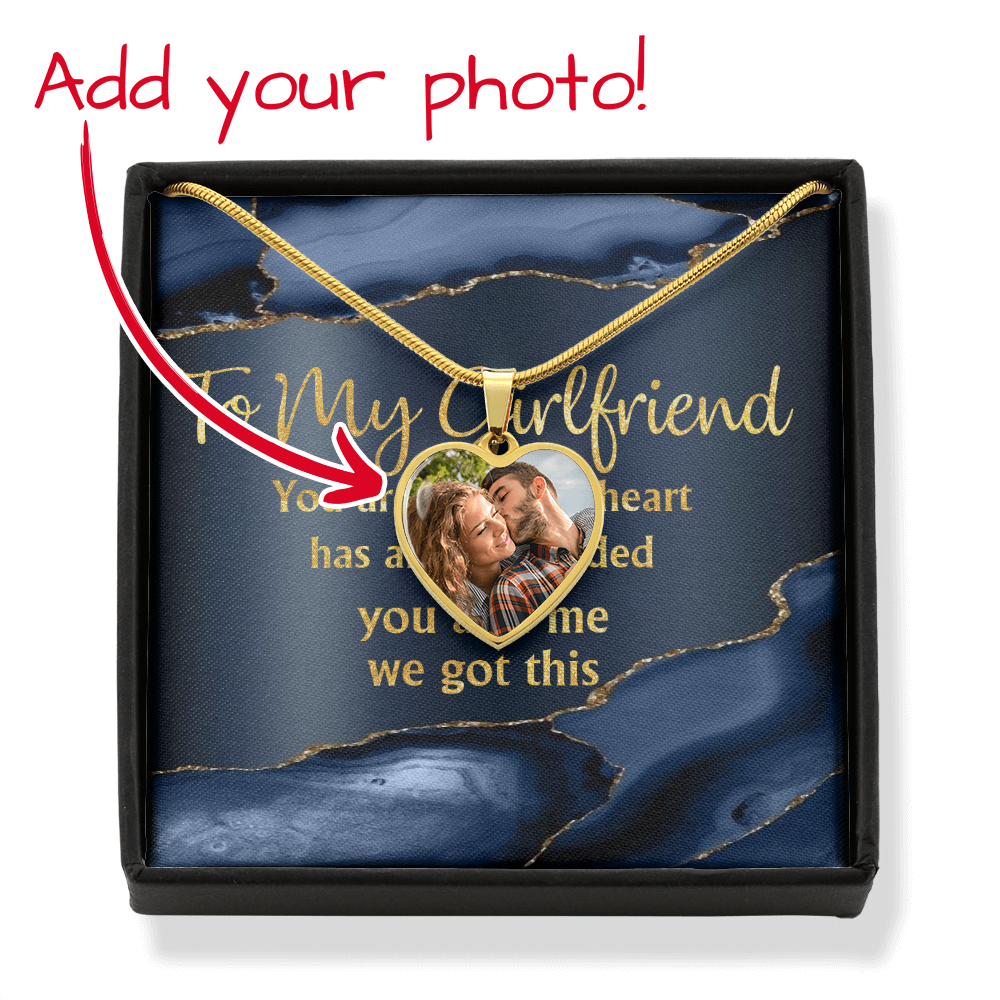 To My Girlfriend - Personalized Couple Nightmare Heart Pendant Necklace - jak6928