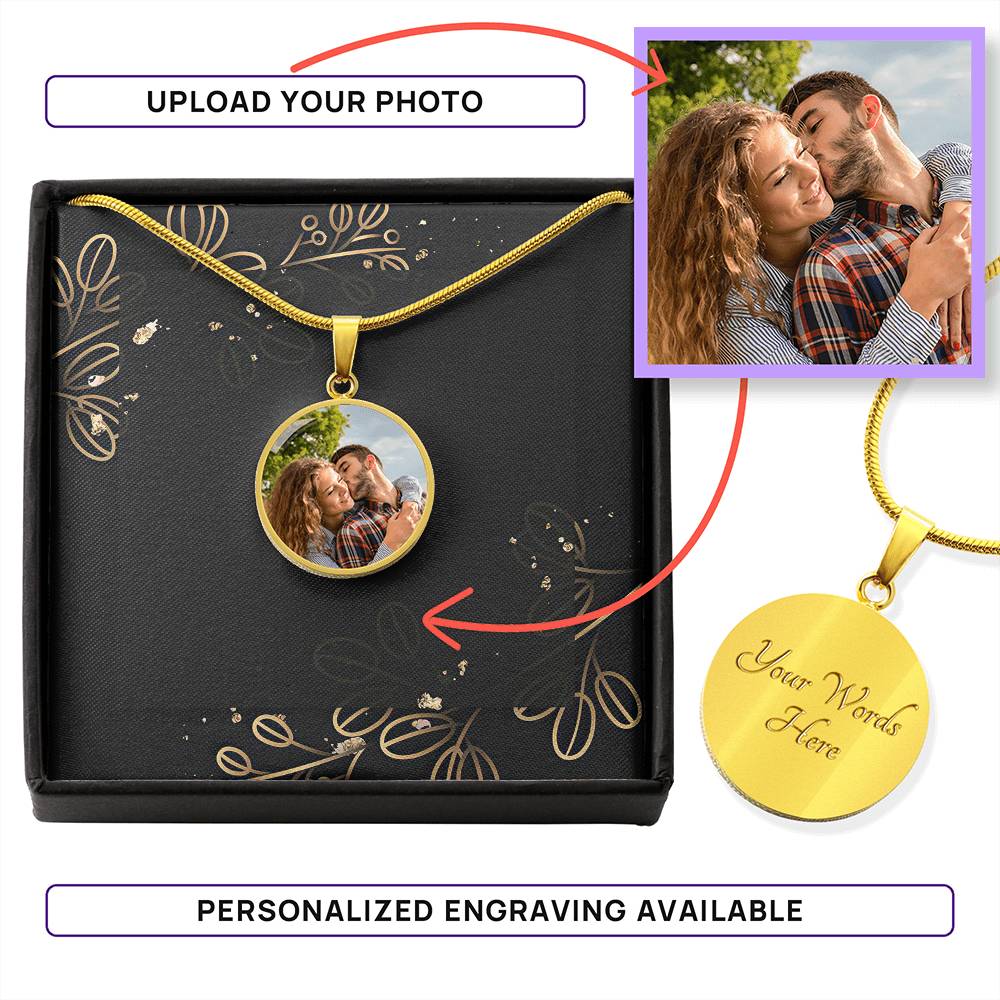 Personalisierte Halskette mit rundem Albtraum-Anhänger - jak6497