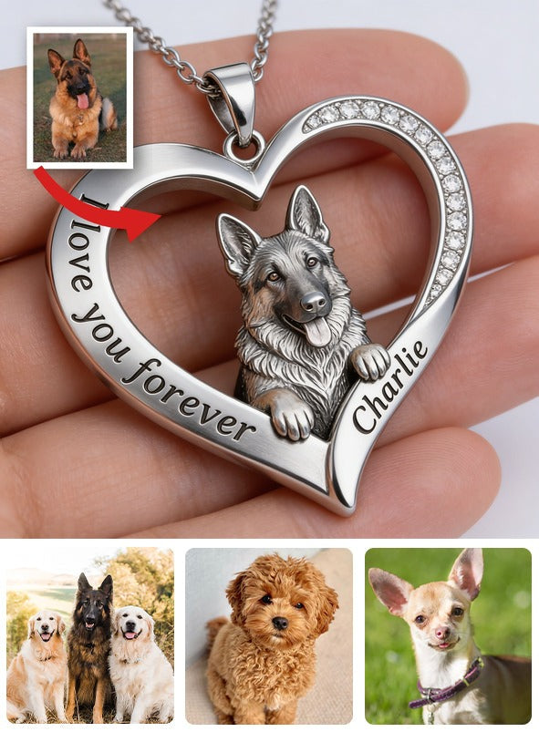 Personalisierter deutscher Schäferhund Metallanhänger Halskette