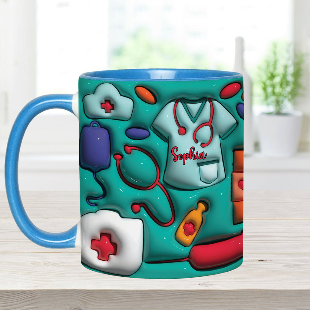 Puffy Nurse Mug - Personalized Nurse Accent Mug