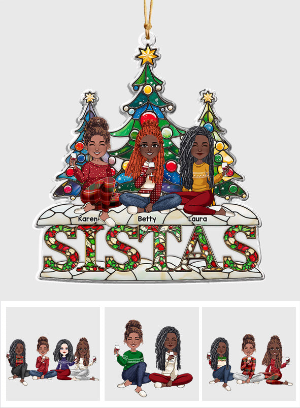 Sistas - Personalized Bestie Custom Shaped Ornament