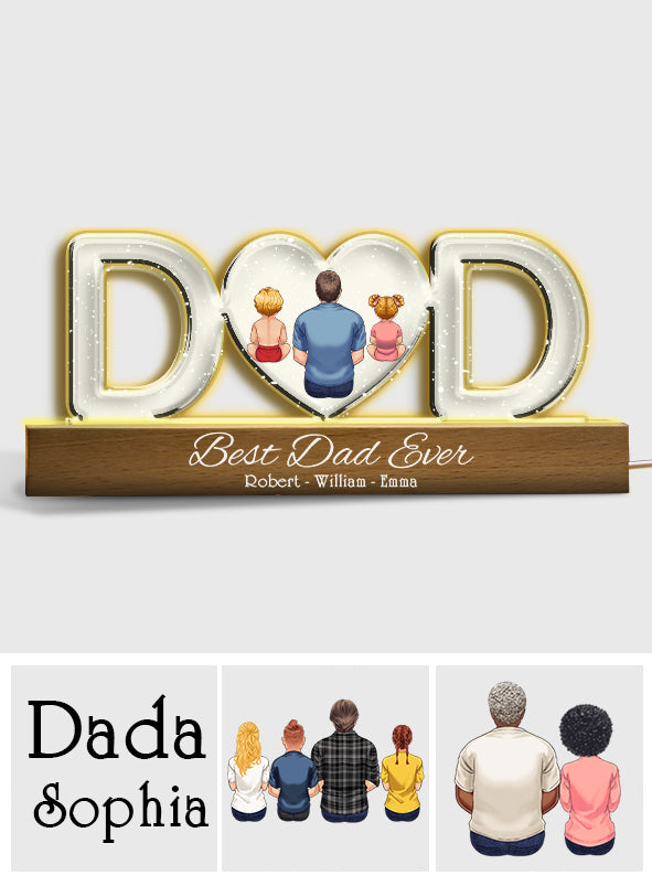 Best Dad Ever - Personalized Father Custom LED Night Light