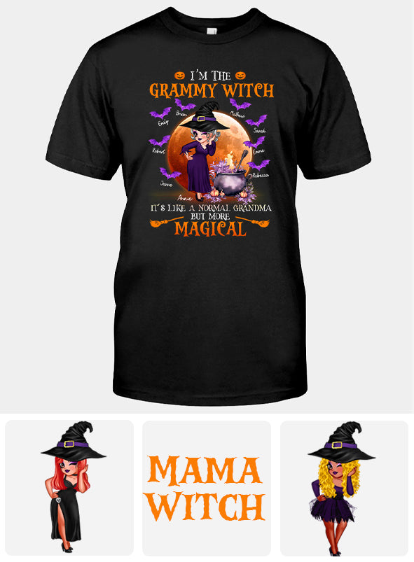 Grandma Witch Like A Normal Grandma But More Magical - Personalized Grandma T-shirt And Hoodie