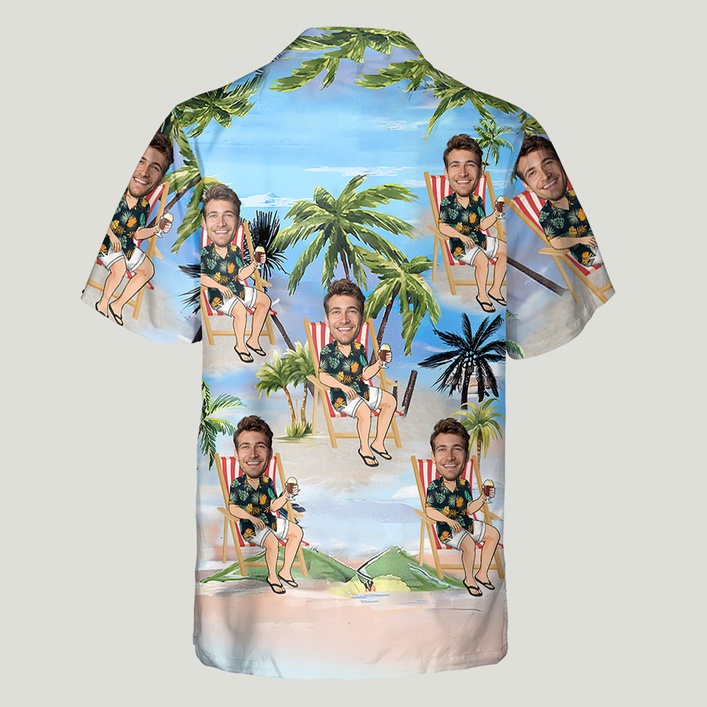 Any Face Palm Tree - Personalized Sea Lover Hawaiian Shirt