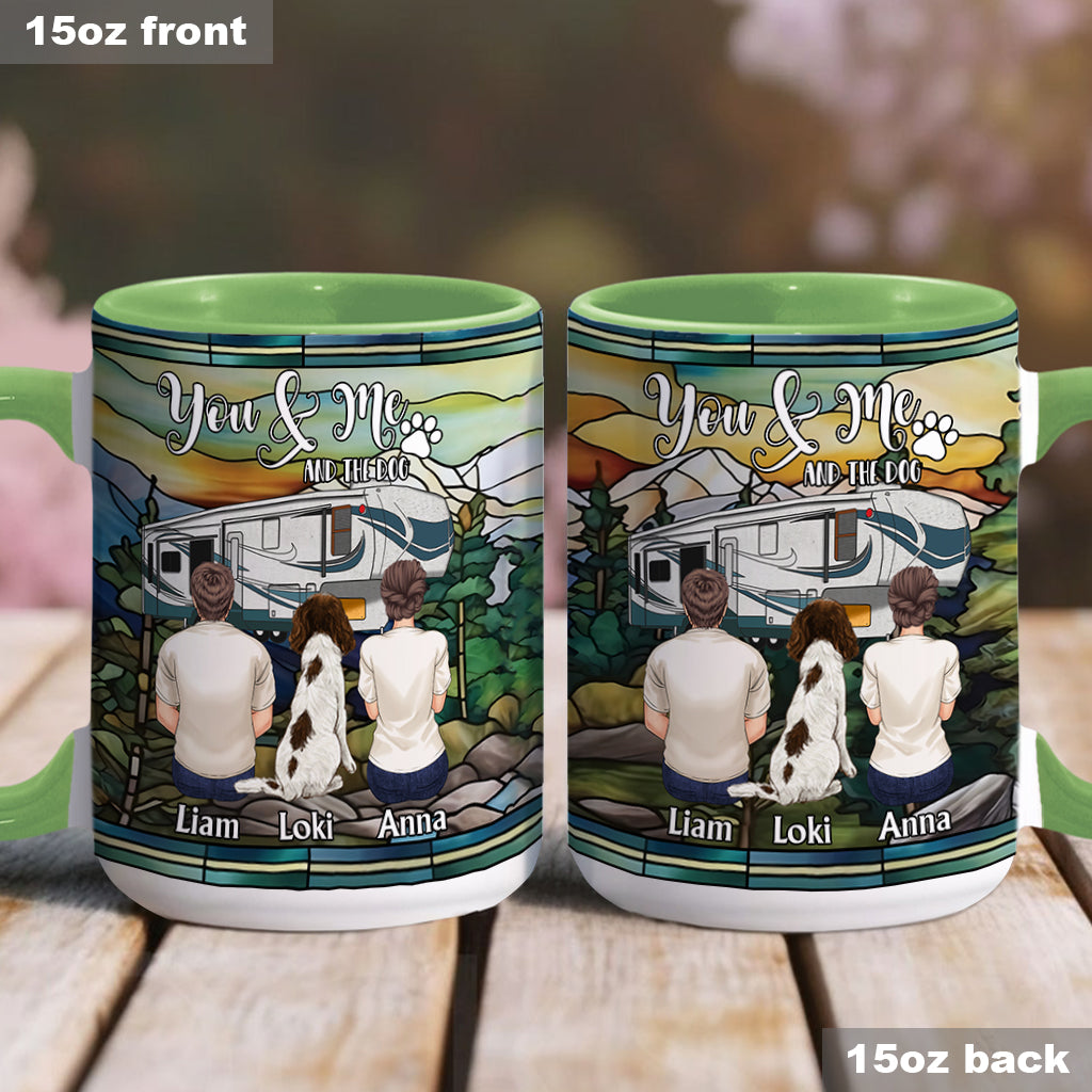 You & Me And The Dogs - Personalized Camping Accent Mug