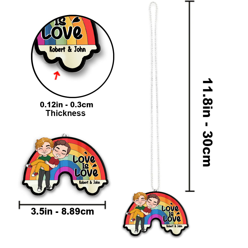 Love Is Love - Personalized LGBT Support Transparent Car Ornament