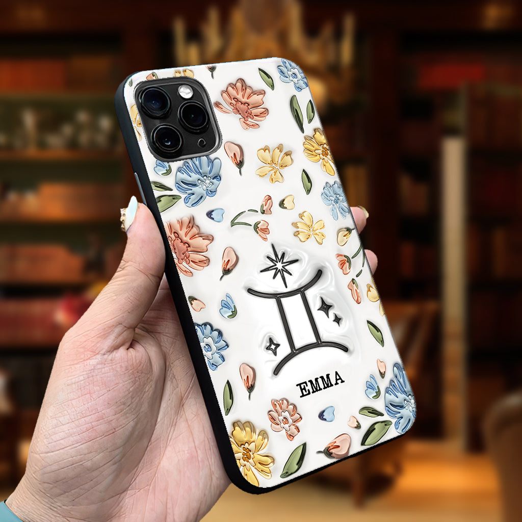 Floral Zodiac Sign - Personalized Horoscope Phone Case