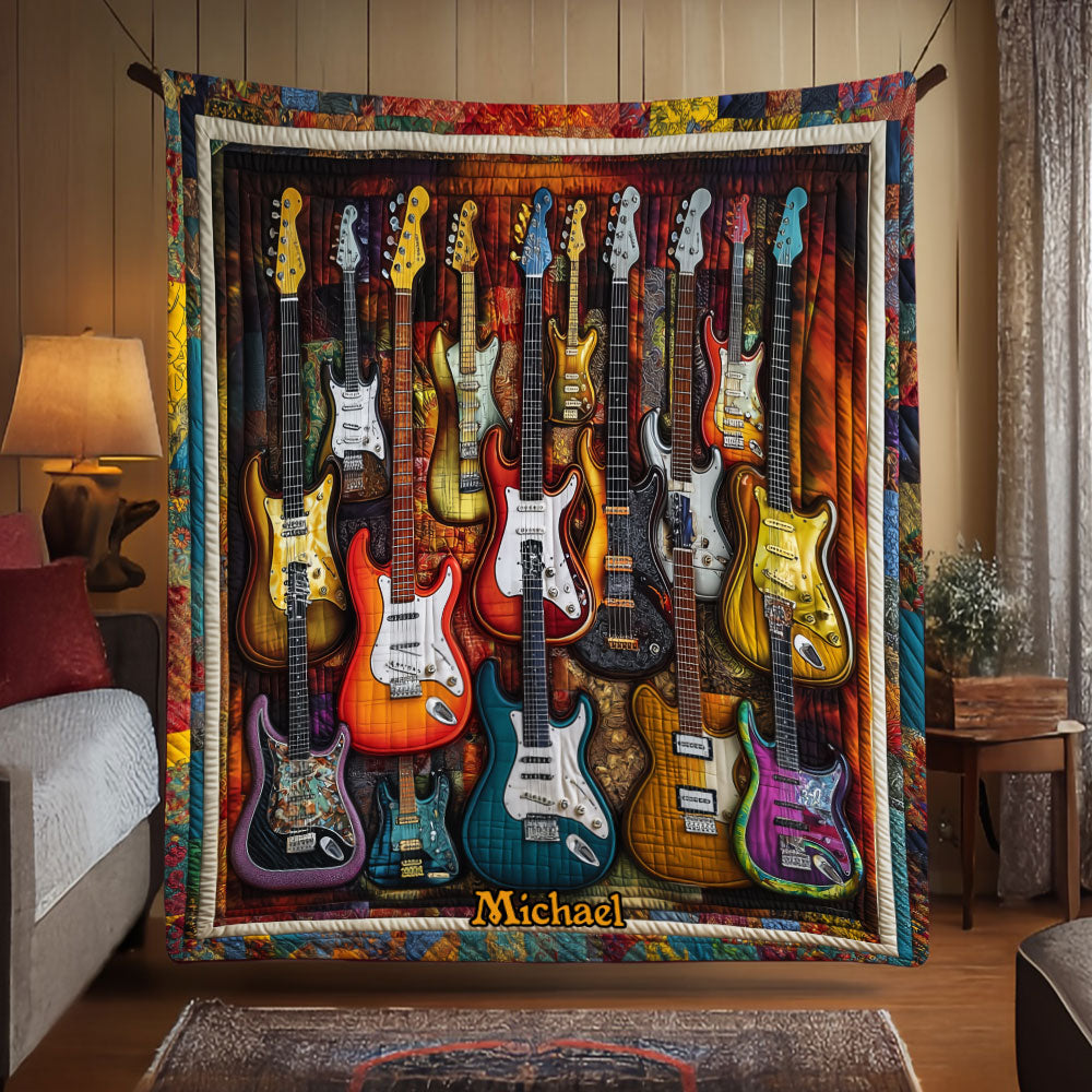 Beautiful Guitars - Personalized Guitar Blanket