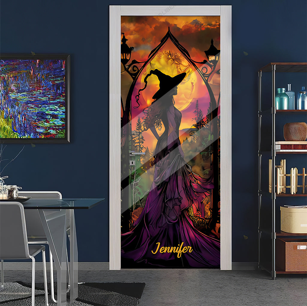 Beautiful Witch - Personalized Witch Door Sticker