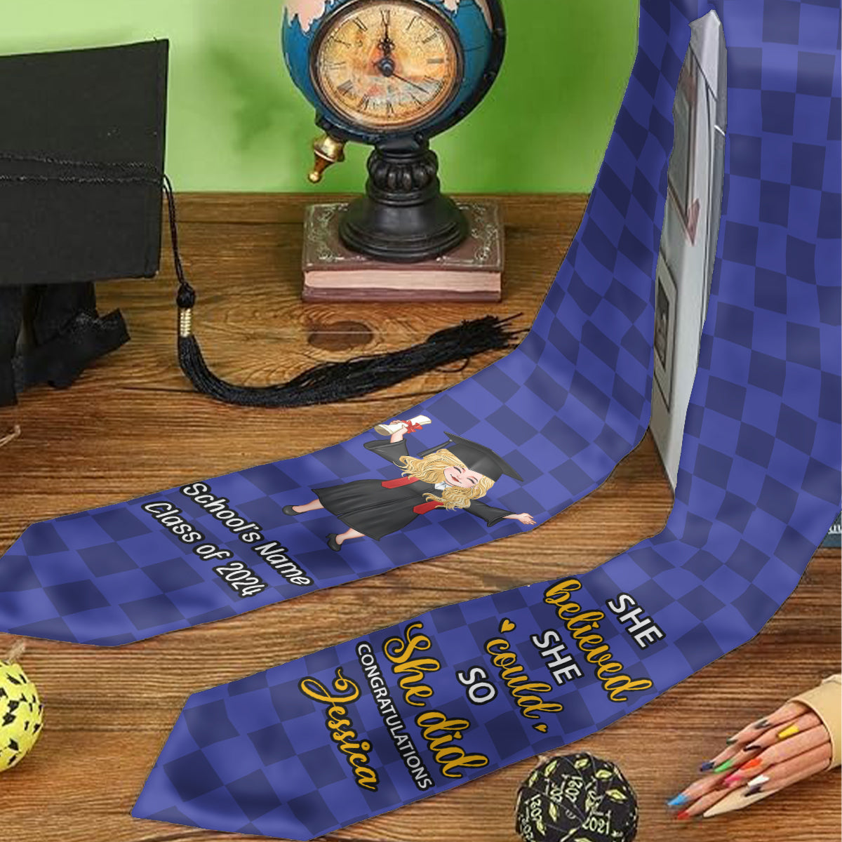 She Believed She Could So She Did - Personalized Graduation Graduation Stole