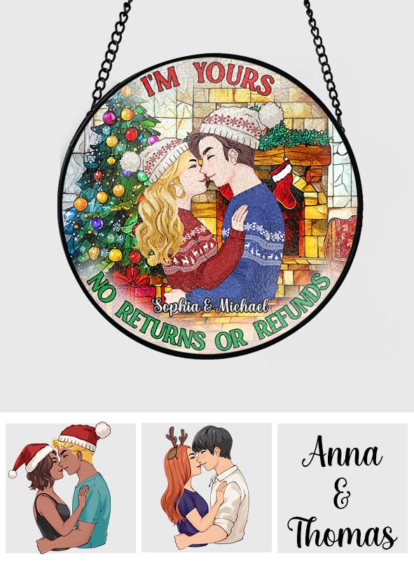 No Returns Or Refunds - Personalized Couple Stained Glass Suncatcher