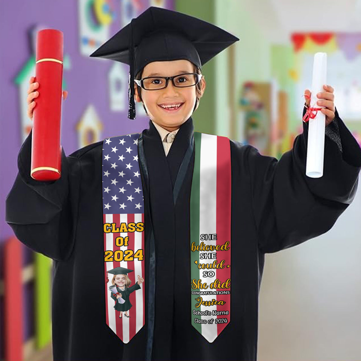 Graduation Girl 2024 - Personalized Graduation Graduation Stole