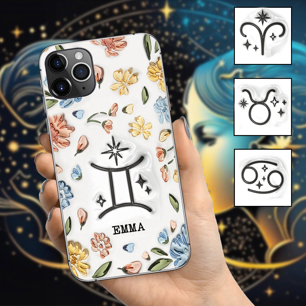 Floral Zodiac Sign - Personalized Horoscope Phone Case