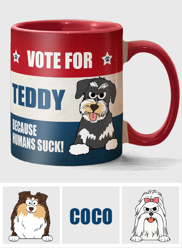 Votez pour mon bébé à quatre pattes ! - Mug personnalisé avec motif chien