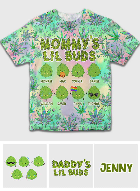 Mommy's Little Buds Dopest Mom Ever - Personalized Weed All Over Shirt