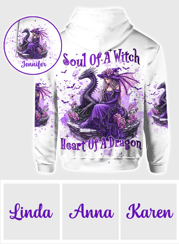 Soul Of A Witch Heart Of A Dragon - Personalized Witch All Over Shirt