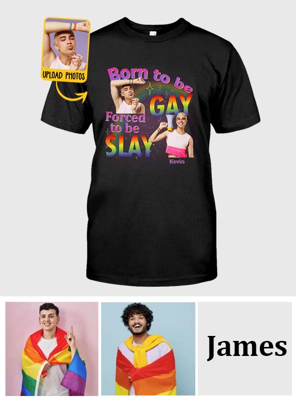 Geboren, um schwul zu sein, ist man gezwungen, zu glänzen – Personalisiertes LGBT-Unterstützungs-T-Shirt und Hoodie