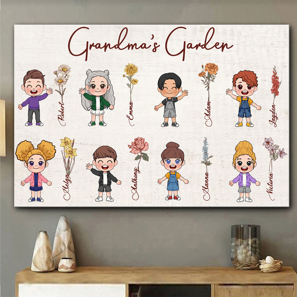 Grandma's Garden - Personalized Grandma Canvas And Poster