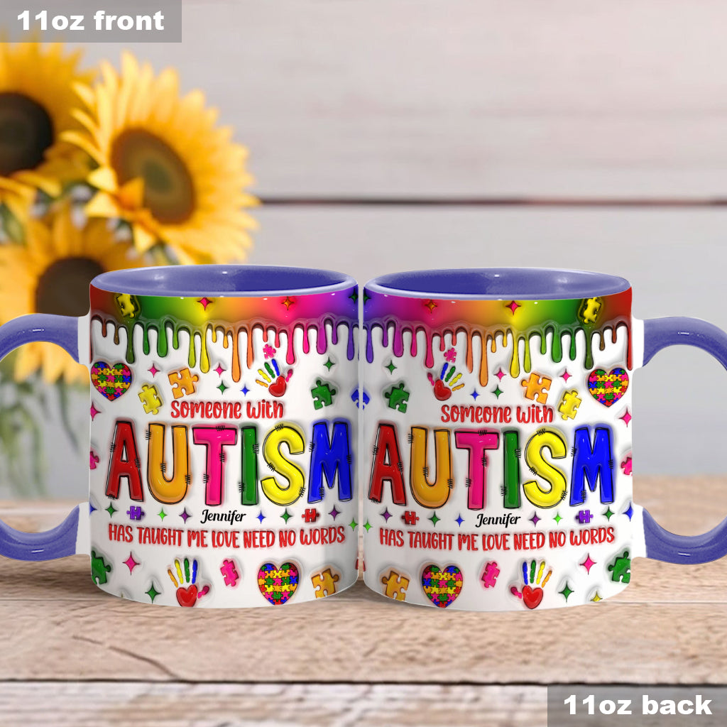 Love Need No Words - Personalized Autism Awareness Accent Mug