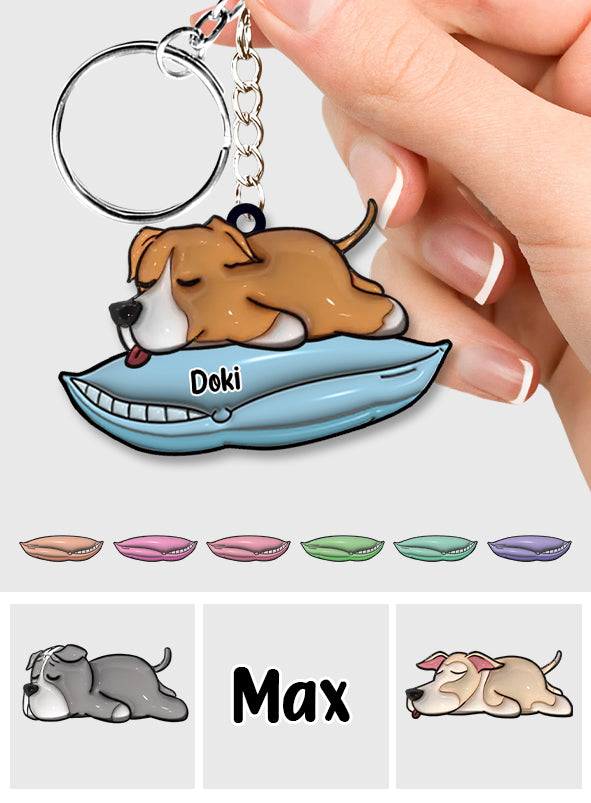 I Love My Dogs - Personalized Dog Keychain