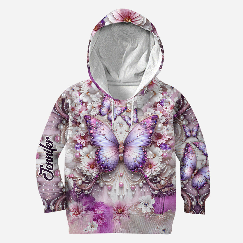 Purple Butterflies - Personalized Butterfly Hoodie and Leggings