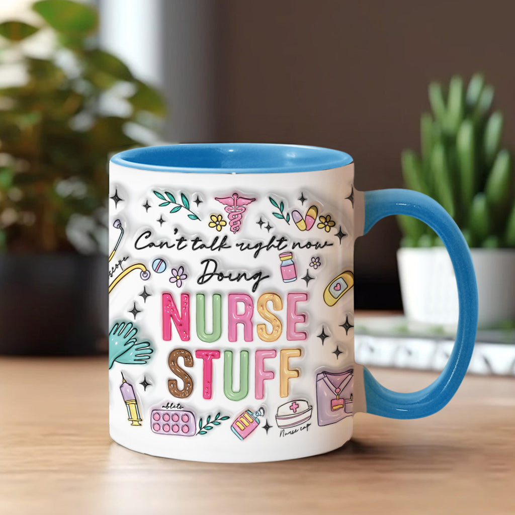 Doing Nurse Stuff - Personalized Nurse Accent Mug