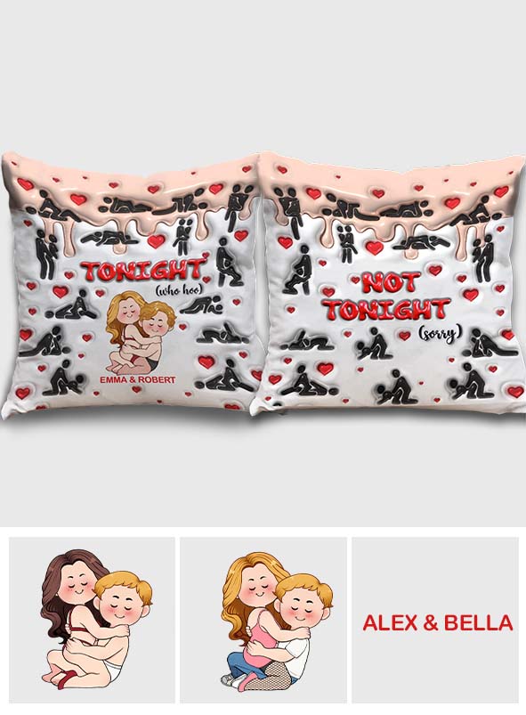 Tonight Who Hoo - Personalized Couple Throw Pillow